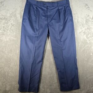 J. Hilburn Wool Dress Pants Pleated Blue Business Casual Trousers‎ 36x30